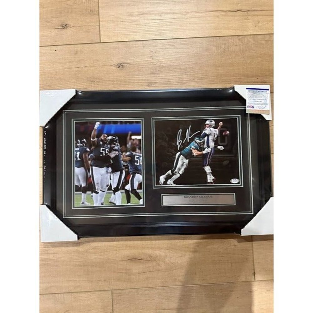 Brandon Graham signed autographed Eagles SBLII Strip Sack 8x10 photo collage PSA